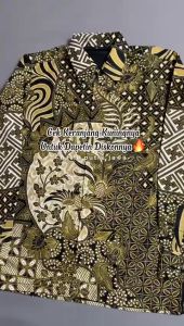 BATIK PUTRA JAWA Motif SILIWANGI GOLD Kemeja Batik Pria Slimfit Premium Bahan Katun Lapis Furing