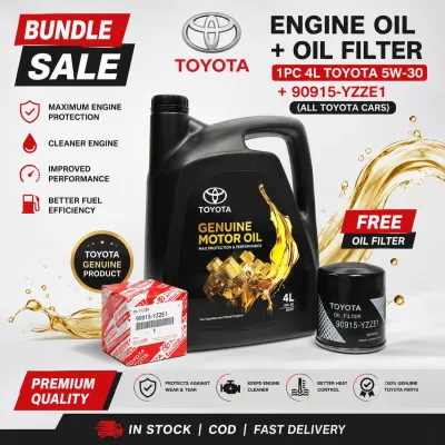 Toyota Genuine Motor Oil 4L 5W30 Fully Synthetic with Oil Filter for Wigo Vios Altis Avanza