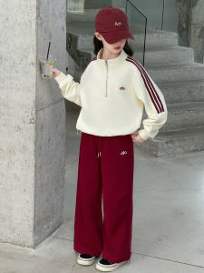 MPW | Girls Sweatshirt Set Sporty Trendy Spring Autumn Two-Piece Outfit For Children Aged 3-14 Comfortable Breathable Machine Washable