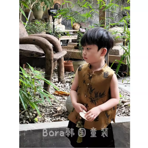 New Chinese Style Childrens Tang Suit Boys Hanfu One-Year-Old Baby Vest Girls Cheongsam Autumn Wear Durable Cotton Inner