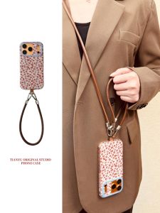 TianYu Blue Leopard Print Phone Case for Huawei Mate70Pro with Lanyard Couple Style Handheld Pura80 Small Market Mate60