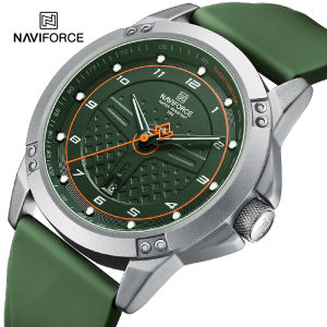 NAVIFORCE Top Fashion Brand Mens Quartz Sport Watches 3ATM Waterproof Casual Date Display Silicone Strap Man Classic Wristwatch