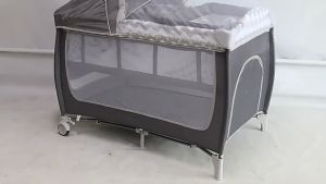 COCOBB Baby Swinging Rocking Crib Foldable With Mosquito Net And Changing Table Childrens Playbed Childrens Playpen