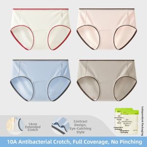 Cool Feeling Seamless Teenage Girls Mid-waist Cotton Underwear Anti-bacterial