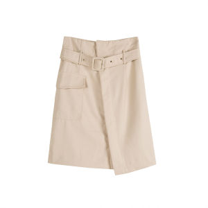 Thắt Lưng Cạp Cao Mùa Hè Thời Trang Không Đối Xứng Mới Cho Nữ Quần Midi Chữ a Polyester Viscose Không Có Thương Hiệu