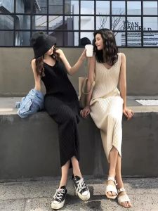Slimming Stylish Elegant European Style Knitted Summer Dress