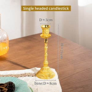 เชิงเทียน ที่ถือเทียนโลหะ ลายดอกไม้ สำหรับตกแต่ง ร้านอาหาร ห้องศึกษา เครื่องประดับเดสก์ทอป ตกแต่งร้านสปา เชิงเทียนสีทอง