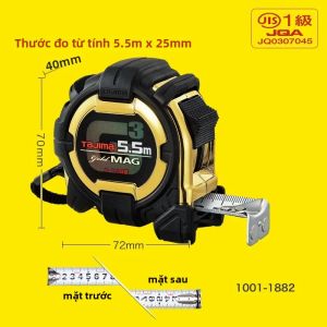 Thước Dây Rút Tự Động Tajima Siêu Bền Thước Thép Chính Xác Cao 5/5.5/7.5m Thước Đo Hai Mặt Dụng Cụ Cầm Tay Chất Lượng Nhật Bản G3 Gold
