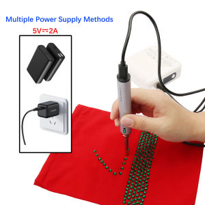 Portable Charger Power Supply Hot-Fix Rhinestones Kit Crystal Hotfix Rhinestone Applicator Iron-on Strass Heat-fix Pen