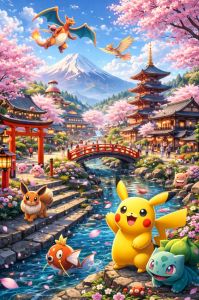 Anime 500/1000/1200/2000PCS Jigsaw Puzzles Pokémon Pikachu Family Activity Games for Gameroom Bedroom Home Decor Gift