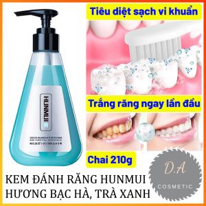 [SIÊU TRẮNG RĂNG] Kem Đánh Răng HUNMUI Hương Bạc Hà Trà Xanh Tảo Biển Chai 210g Dạng Gel Lỏng Trắng Răng Ngay Trong Lần Sử Dụng Đầu Tiên Hơi Thở Thơm Mát Bạc Hà Ngăn Ngừa Sâu Răng