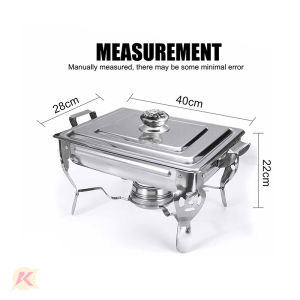 Stainless Steel Food Tray Food Warmer 6L Chafing Dish Square with Fuel Holder For Catering Buffet Set of 6 UNIBEST