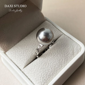 S925 Sterling Silver Pearl Ring Simple Elegance Hollow out Pig Nose Design Open Style Ring for Women Fashion Jewelry Accessory