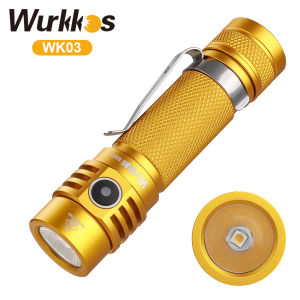 Wurkkos WK03 18650 EDC Light with Nichia 519A 5000K 1200lm 194M /USB C Rechargeable