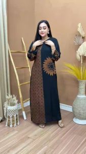 New longdres lengan panjang miranda gamis batik kain rayon gamis hitam kekinian daster hitam rayon adem