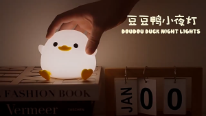 Cute Animal LED Night Light for Kids - Capybara Frog Dou Dou Duck Whale Squishy Lamp for Bedroom