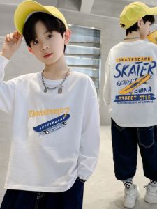 Pure Cotton Good Quality Childrens Clothing Boys T-shirt Long Sleeve Spring/Summer Thin Kids Childrens Boys Tops Bottoming Shirt