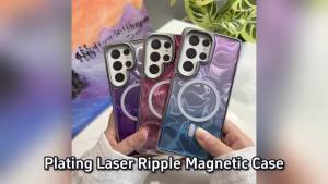 Plating Laser Ripple Magnetic Case For Samsung Galaxy S26 Ultra S26 Plus For Magsafe Shockproof Gradient Protective Hard Cover