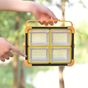 ⚡3000W⚡ Solar Lights With Solar Panel 2000W Solar LED Work Light 50000mAh Battery Rechargeable Portable Floodlight with Magnetic for Outdoor Camping Fishing Emergency Mechanics Repair jobsite lamp Christmas Lights