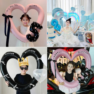 QIANHUAJIAN | Birthday Party Decor Heart Balloons Photo Props
