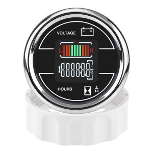 RYSJM | 52MM 2 In 1 Car Voltage Hours Gauge Meter 12V Voltmeter For Car Boat Marine Customed