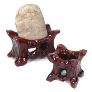 Solid Wood Stone Base & Rare Stone Bracket: A Unique Crystal Ball Decoration