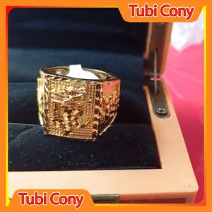 Nhẫn nam phong thủy chạm rồng mạ vàng N899-112-UA Tubi Cony - May Mắn - Mạnh Mẽ