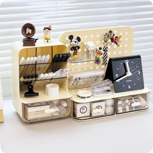 Desktop Organizer Box Hole Board Storage Rack Office Stationery Arrangement Study Desk Drawer Box Plastic Rectangular Shape