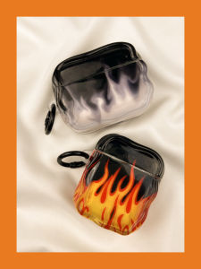 Black And White Flame Airpods4 Protective Case Soft Shell TPU Wireless Bluetooth Earphone Cover for Apple pro Headsets Second Generation