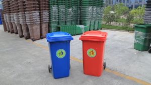 240 Liters Mobile Trash Bin with Cover and Wheels Assorted Colors (EN-240V)
