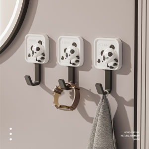 2/3 Cute Panda Hooks 3D Stereoscopic Hooks No Drilling Strong Load Capacity Home Living Room Bathroom No Trace Wall Adhesi