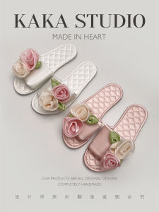 Dép Nữ Mùa Hè Bằng Vải Satin Mềm Đế Phẳng Kiểu Pháp Hoa Lãng Mạn Dép Đi Trong Nhà Và Ngoài Trời Dép Đi Trong Nhà Đế Mềm