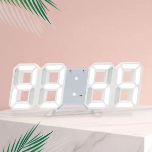 Multi-function Luminous 3D Digital Alarm Clock Temperature Date Display LED Desk Clock Electronic Wall Hanging Clock Garden