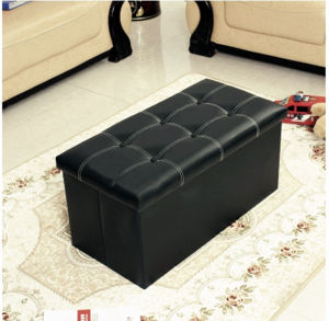 Leather Foldable Storage Bench Rectangle Adult Sitting Shoe Changing Stool Home Furniture Sofa Side Table Modern Design