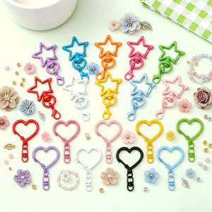 Star Shaped Snap Keychain Lobster Claw Clasp with Hanging Buckles Jump Rings for DIY Crafts Jewelry Accessory