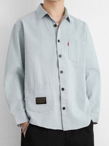 Áo Sơ Mi Dài Tay Cotton Nguyên Chất Thường Ngày Cho Nam Mùa Thu 2025 Áo Khoác Ngoài Đa Năng Thời Trang Cho Thanh Thiếu Niên