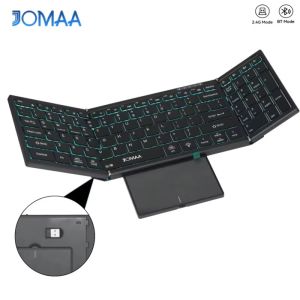 JOMAA | JOMAA Full Size Foldable Keyboard with Large Touchpad Numeric Pad 7-Color Backlit Rechargeable USB - Backlighting Folding Keyboa