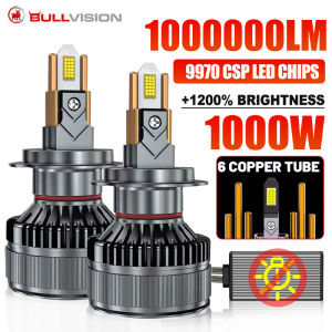 Bullvision H7 H4 Led CANBUS Headligh Bulb 6 Copper Tube 6000K H1 H8 H9 H11 9005 9006 High Power Led 9970 CSP Lights For Fog Lamp