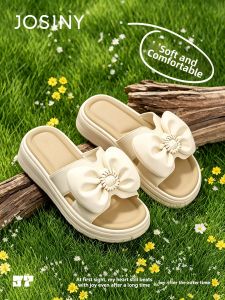 Josiny | Bow Sandal Slippers Heel Height Increase
