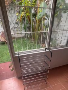 Stainless Steel 6-Layer Shoe Rack & Space-Saving Shoe Cabinet