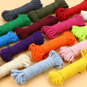 Colorful Hemp Cotton Rope 5mm Creative Handwoven Pocket Drawstring Binding Rope Photo Wall Decorative Rope DIY Crafts