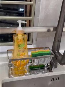 Sink Cleaning Tools Storage Rack Kitchen Multifunctional Stainless Steel Drain Rack for Sponge Cleanser Organizer Rag Hanger