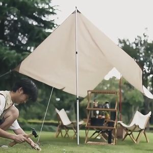 สองเสา เสาฟลังเลยชีท ยาว 2.3 มม ผ้าใบ เสาเทอเรส เสาฟลายชีท ผ้าเต็นท์ ถุงจัดเก็บ ส่งทุ 95-230 กรรม