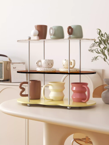 Meisda Desktop Acrylic Cup Holder Living Room Home Use Transparent Water Cup Storage Rack Perfume Display Stand Plastic Material