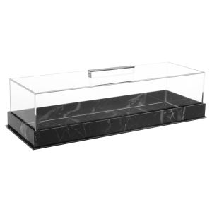 1 Pc Cake Display Box Acrylic Cake Stand with Lid Reusable Cheesecake Boxes Rectangle Cupcake Platter for Bakery Party Wedding