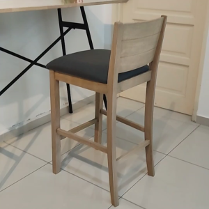 Softloft Solid Wood Cobe Bar Counter Stool Wooden Dining Island Cafe Bench High Tall Chair With Backrest
