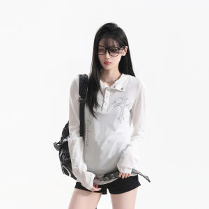 zuocisankon | American Dark With Cross Print Hoodie Tee