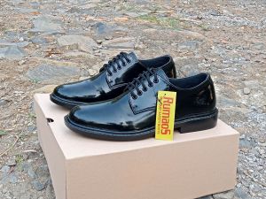 sepatu PDH dinas bulat kantoran pendek kulit kilap