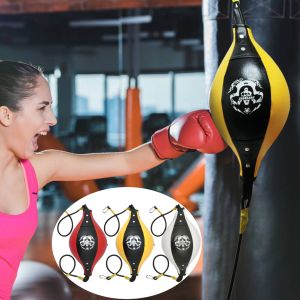Double End Boxing Dodge Speed Ball PU Leather Inflatable Muay Thai MMA Training Floor to Ceiling Punching Bag/Boxing Gloves