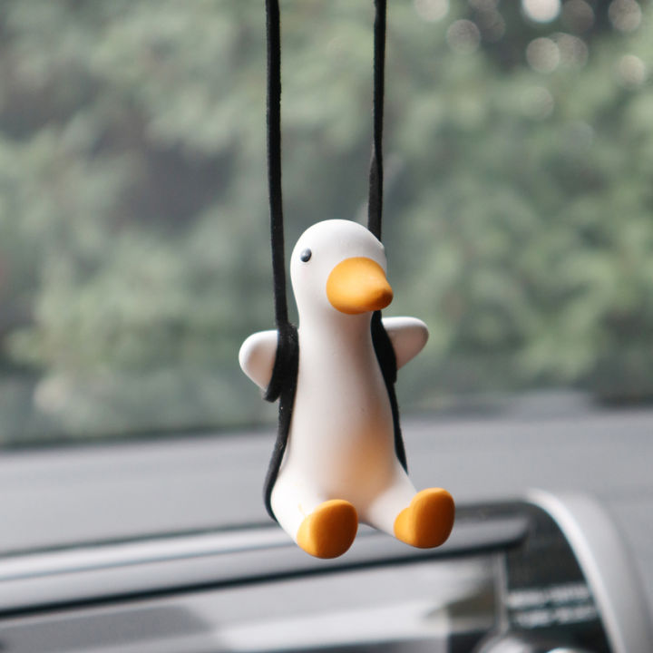 Car Pendant Cute Anime Little Duck Swing Auto Rearview Mirror Hanging ...